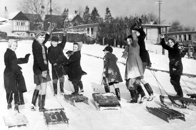 Sledging in Totley in 1958 - photo taken by Arthur Benjamin and submitted by Brenda Titterton