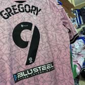 Sheffield Wednesday's new shirt sponsor, BLU Steel. (via swfc.co.uk)