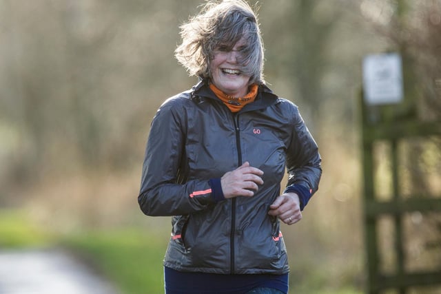Avril Clark taking part in Lauderdale Limpers and Gala Harriers' social run on Sunday