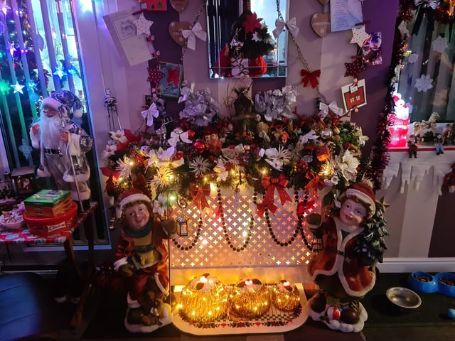 Lisa Purtill's dad put up his Christmas lights in Peterborough Road, Cosham, early after being unable to put them up in 2019 because he was in hospital being treated after a cancer diagnosis.