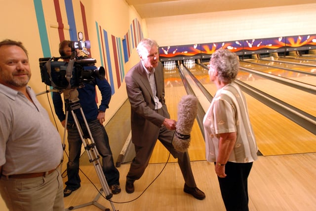 Bowler Elsie Ellis aged 90 of Longley Avenue,  was interviewed by Calendar at Firth Park Bowl in 2004