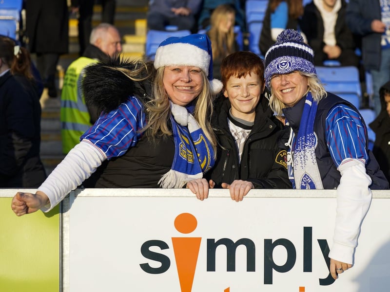 16 December 2023: The festive look was popular among many Pompey fans for today's trip to Shrewsbury