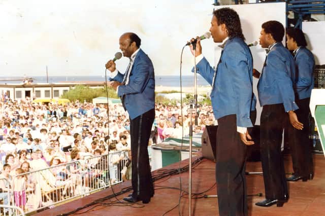 The Drifters performed live in South Shields in this year but which year was it?