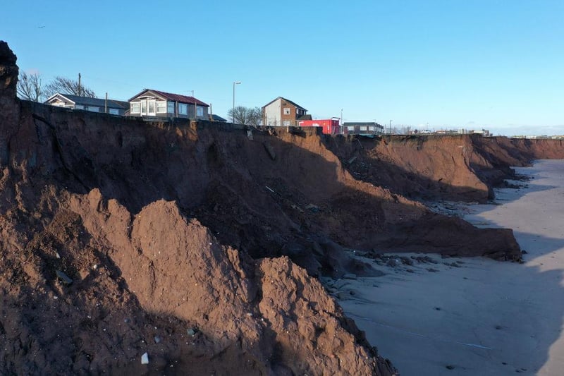 Withernsea is another East Yorkshire location deemed high-risk for erosion, with the effects already visible in the crumbling cliffs.