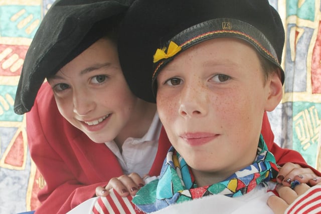 Woodbridge jnr pupils Holly Perkins and Adam Davis turn French for the schools Travel day.