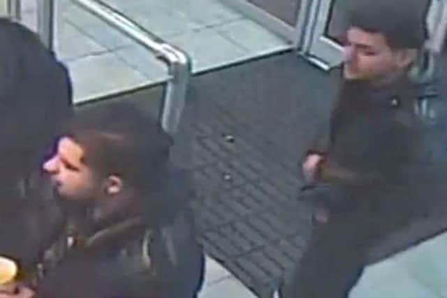 Pictures have been release of three men police want to find in connection with a Sheffield robbery which saw the victim run over and assaulted.