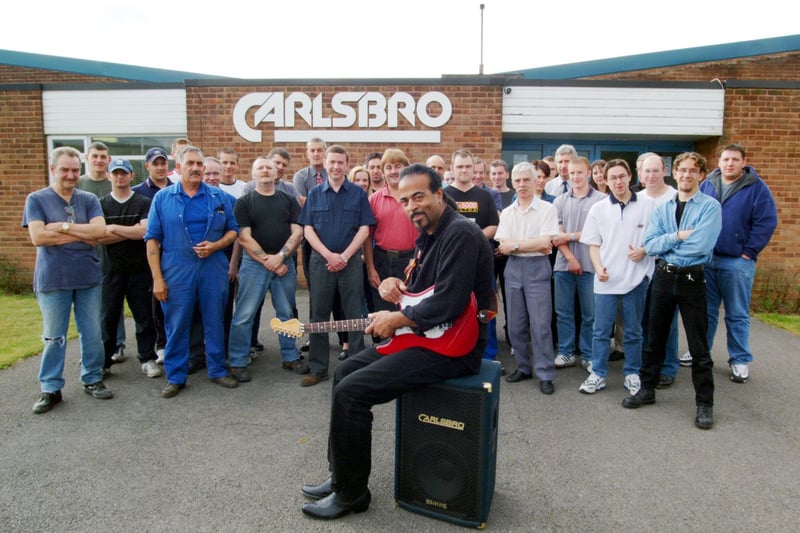 Staff at Kirkby's Carlsbro factory, pictured in 2001