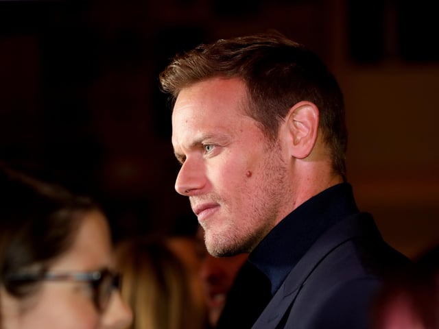 Sam Heughan attends the Outlander Season 6 premiere at The Royal Festival Hall in London.