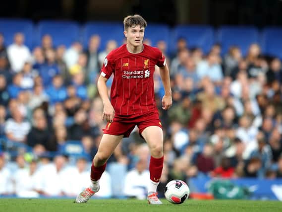LONDON, ENGLAND - AUGUST 19: Morgan Boyes of Liverpool during the Premier League 2 match between Chelsea and Liverpool at Stamford Bridge on August 19, 2019 in London, England. (Photo by Alex Pantling/Getty Images)