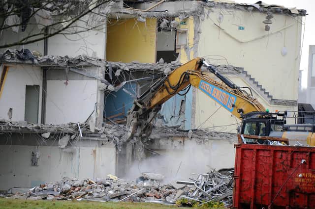 Looking into what remains of the college's rooms
Picture Michael Gillen.