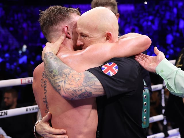 The moment Dalton Smith wins by a knock out. Picture: Mark Robinson/Matchroom Boxing