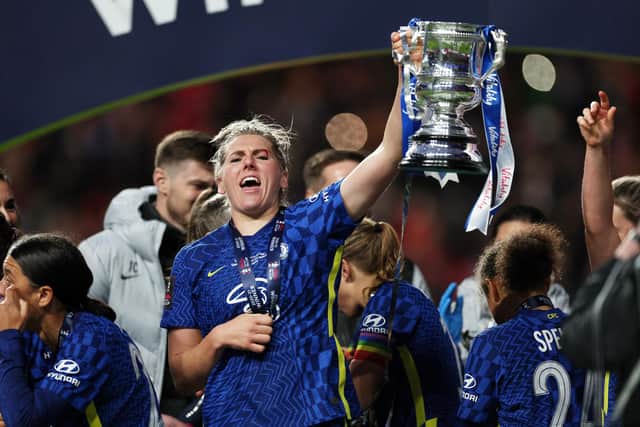 Former Sheffield United academy starlet, Millie Bright, won the FA Cup with Chelsea over the weekend. (Photo by Richard Heathcote/Getty Images)