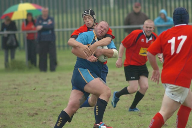 A tough tussle in the Hartlepool-Peterlee rugby union game in 2009.