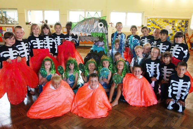 These pupils were doing a dance performance of the Mermaid of Marsden Bay 15 years ago. Can you spot someone you know?