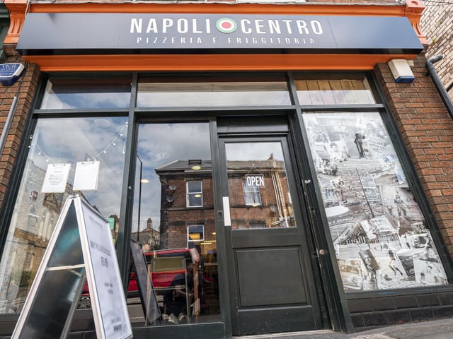Napoli Centro Pizzeria on Glossop Road is rated 5 stars out of 5 on TripAdvisor. Their most popular dish is Salame Piccante with organic tomato, fior di latte, Neapolitan salami, chilli flakes, basil, and E.V. olive oil.