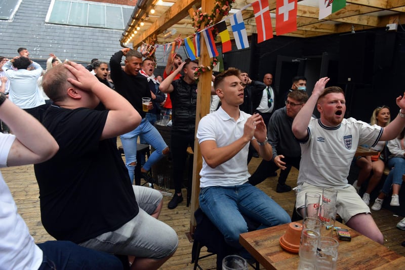 England fans watching the game at The Rabbit in Sunderland.