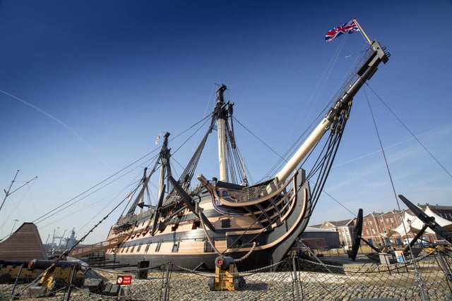 The News reader, Anne Agar, suggested visiting Portsmouth Historic Dockyard. Here is HMS victory.