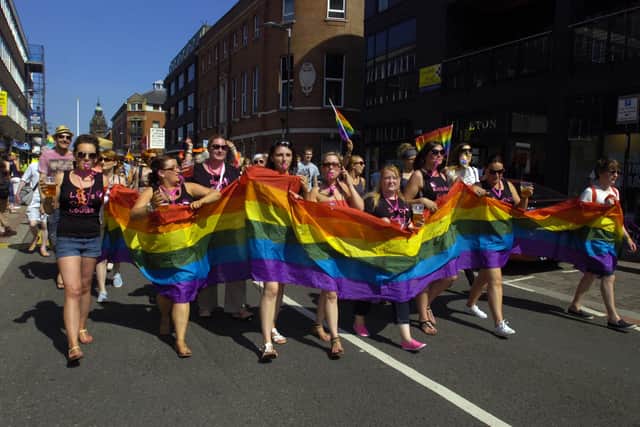 LGBTQ+ people across Sheffield are set to be given support from a new NHS funded café, launched to coincide with Pride month. Pictured is a previous Sheffield Pride celebration in Barkers Pool and Devonshire Green.