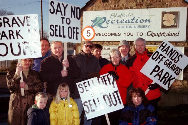 Norton Nurseries 2. some of the members of the  "Hands off Graves Park " group who oppose the selling off of the Norton Nurseries, January 16, 1999