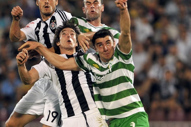 Enda Stevens in his younger days at Shamrock Rovers during their UEFA Europa League play-off second leg match against Partizan Belgrade in August 2011. (ANDREJ ISAKOVIC/AFP via Getty Images)