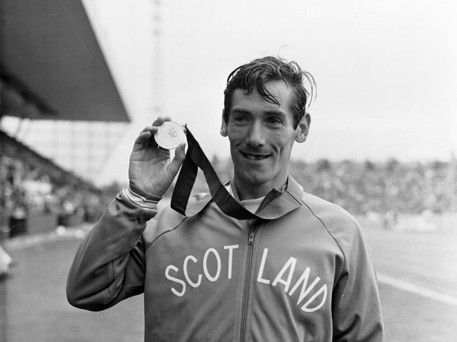 Scottish athlete Lachie Stewart with his gold medal, won in the Commonwealth Games 10,000 metres final at Meadowbank stadium Edinburgh in July 1970.