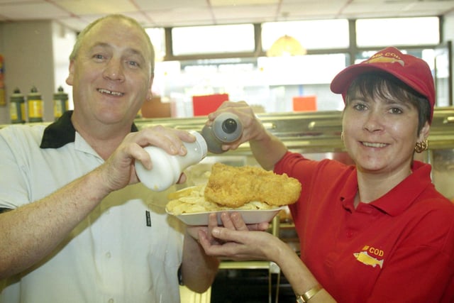 Getting peckish after all that retail therapy? How about fish and chips from Mr Cod, seen here in 2002.