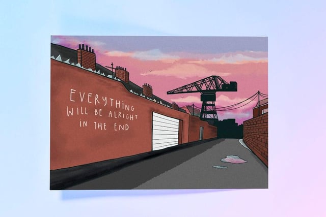 Sunderland artist Kathryn Robertson is often inspired by the urban landscape of her home city. Her large-scale murals can be seen at locations across Wearside including Sunderland University, The Little Shop and the Elephant Tearooms. You can buy a piece of her work for the home from her Big Cartel shop, priced from £10. Visit https://krillustrates.bigcartel.com/