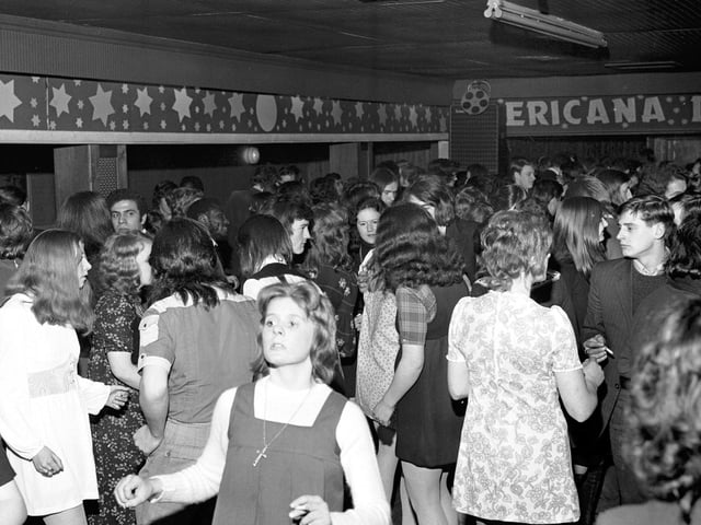 People dancing at the Americana discoteque in Semple Street Edinburgh, january 1972