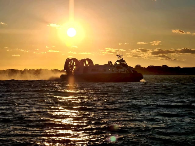What a great image of the hovercraft silhouetted by the evening sun taken at Southsea by Richard Murphy.