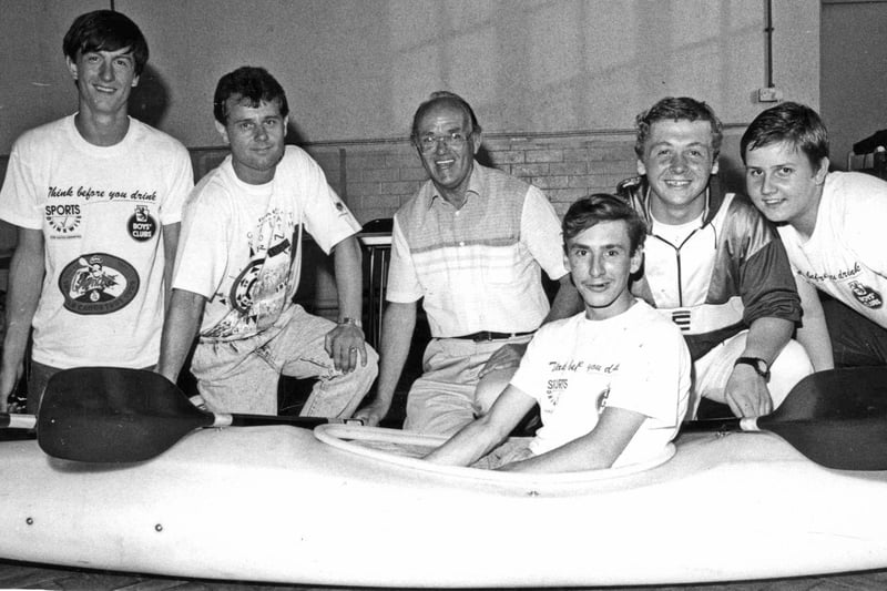 Back to July 1989 and members of the Horden Eden Street Youth Club canoe team were pictured after completing a gruelling 100 mile test on the rivers Lugg and Wye in a four day event which started at Glasbury and ended in Monmouth, Wales.  They are, left to right, Trevor Stephenson, Alan Wilkinson, Ron Coates, John Lane, Craig Harris and John Marley (seated).