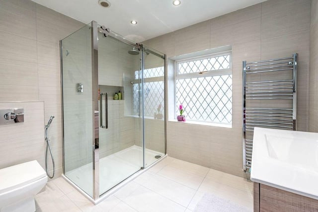 The shower room has been finished with a modern touch
