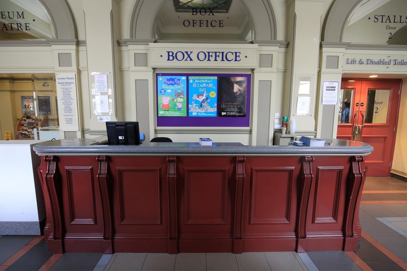 The Box office where tickets for shows are usually purchased.