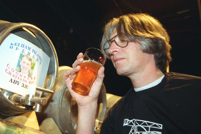Dave Staves tried a brew at the Nelson Mandela building, where the annual Steel City Beer festival was held in 1999