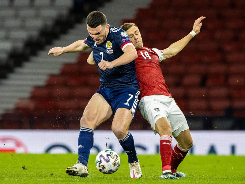 Scotland's hero again with a stunning overhead kick equaliser which avoided a potentially fatal opening defeat in WC qualification. Had a quiet game up until being moved into advanced role where he is best suited for Scotland.