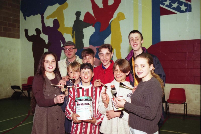 Teenage artists were hard at work on a mural at the Flatts Youth Centre in Easington Lane in 1995. Remember this?