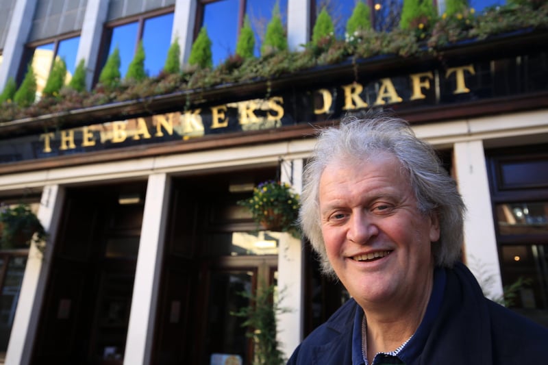 The Bankers Draft in Sheffield city centre is among the Wetherspoons' hostelries that plans to reopen its outdoor area next month. January 8th 2019. Founder and chairman of Wetherspoon, Tim Martin, pictured outside the Bankers Draft