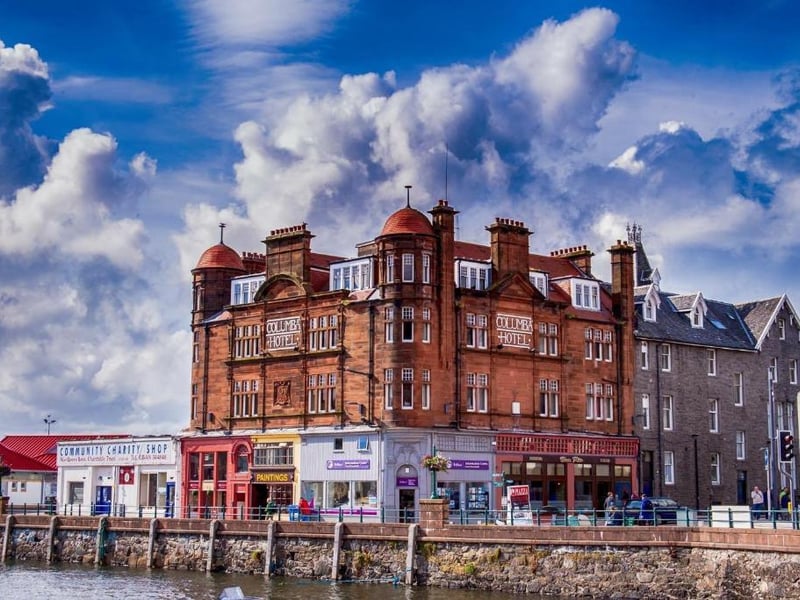 Set on a prime position on the waterfront in the pretty town of Oban, the Columba Hotel has been a fixture for over 120 years. It's a short walk from plenty of attractions, including the historic Oban Distillary and has rooms available this weekend for £264 for two people for two nights.