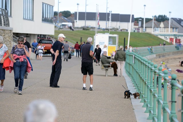 People out and about along Seaburn seafront on Monday, August 24.