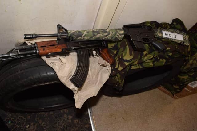 When police searched Darren Reynold's Sheffield home, they found two replica assault rifles.