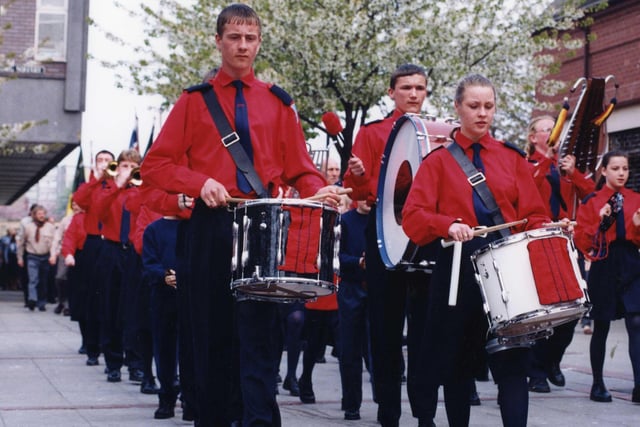 The St George's Day Parade gets under way outside South Shields Central Library. Remember this?