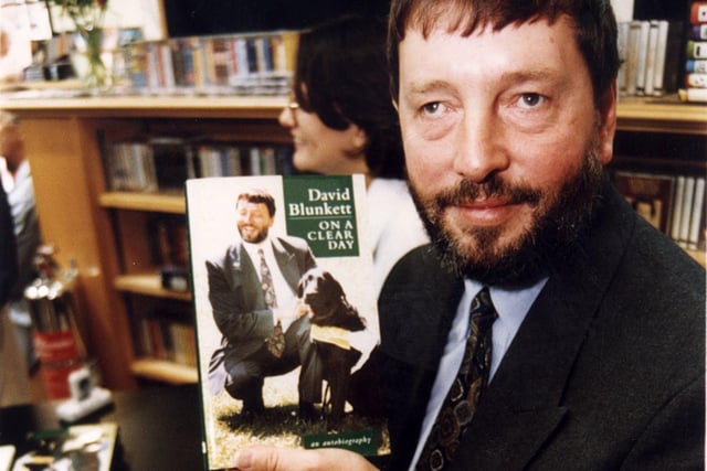 Sheffield MP David Blunkett at Waterstone, Orchard Square, signing copies of his autobiography in October 1995