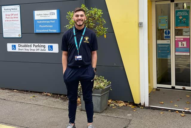 Reece Goodwin who has been given a two-year position as an Exercise and Physical Activity Therapist at the Ryegate Centre at the hospital. The position was funded with raised by inspirational fundraiser "Captain" Tobias Weller. Issue date: Tuesday November 2, 2021.