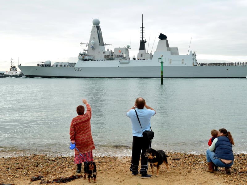 Type 45 destroyer HMS Defender sailed from Portsmouth on the 19th October 2015 on her second major deployment, to carry out security operations in the Middle East.

Crowds of family and friends gathered along the shoreline in Old Portsmouth to wave farewell to the 190 crew, as they left their home port, to take over from sister ship HMS Duncan and spend nine months working with allies in the Middle East and Gulf.