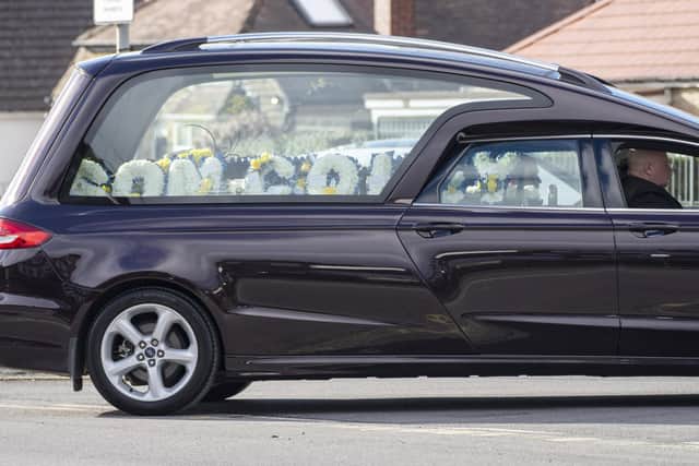 Funeral of Coley Byrne at Hutcliffe Crematorium. Picture Scott Merrylees