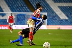 Akin Famewo had to go off in Sheffield Wednesday's draw with Fleetwood Town. (Photo by Clive Mason/Getty Images)