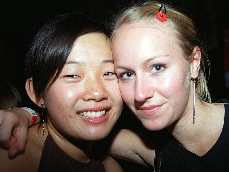 Sarah and Lindsey In the Octagon,  part of Sheffield University's Freshers Mania event, September 2003
