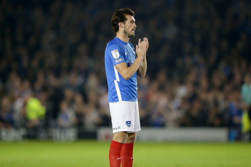 John Marquis of Portsmouth FC clapping in honour of Sophie Fairall during the Sky Bet League One match between Portsmouth and Plymouth Argyle at Fratton Park on September 21, 2021.