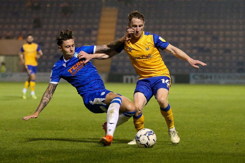 Stephen Quinn attempts to feed the ball into the Colchester area