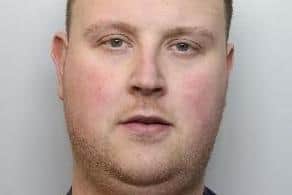 Pictured is Daniel Senior, aged 30, of Houstead Road, at Handsworth Hill, Sheffield, who was sentenced to four years of custody after he admitted producing class B drug cannabis, possessing class A drug cocaine with intent to supply, possessing class A drug ecstasy, and possessing class C drug alprazolam after a police raid at his home.