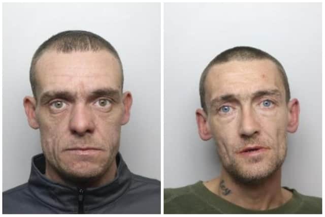 Callum Bailey, and Lee Bailey, both pictured, were jailed by Sheffield magistrates for shoplifting.